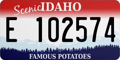 ID license plate E102574
