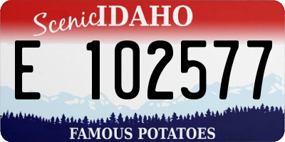 ID license plate E102577