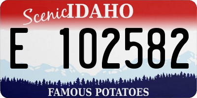 ID license plate E102582