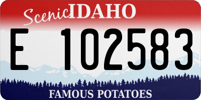 ID license plate E102583