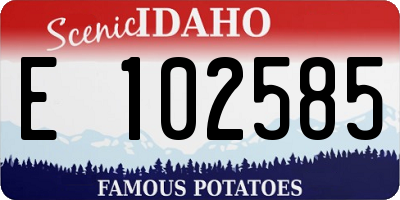 ID license plate E102585