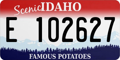 ID license plate E102627