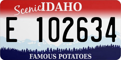 ID license plate E102634