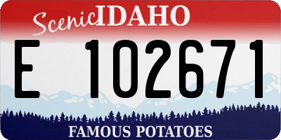 ID license plate E102671