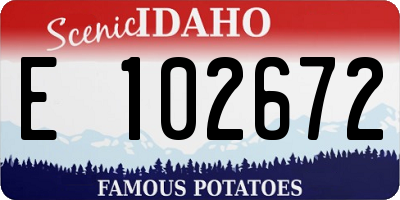 ID license plate E102672
