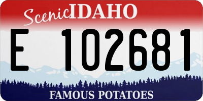 ID license plate E102681