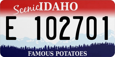 ID license plate E102701