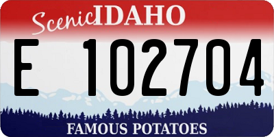 ID license plate E102704