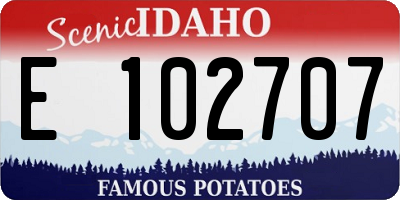 ID license plate E102707