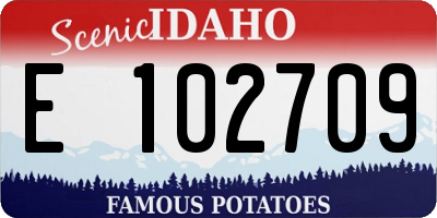 ID license plate E102709