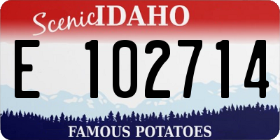 ID license plate E102714