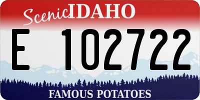 ID license plate E102722