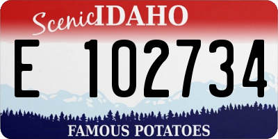ID license plate E102734
