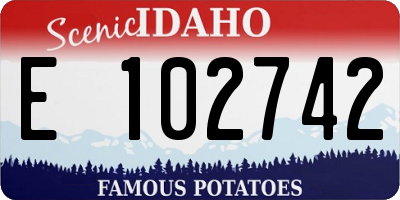 ID license plate E102742
