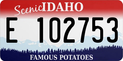ID license plate E102753