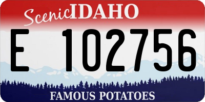 ID license plate E102756