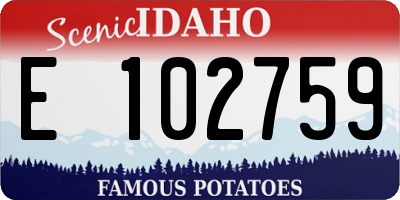 ID license plate E102759