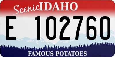 ID license plate E102760