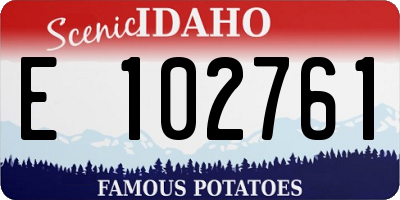 ID license plate E102761