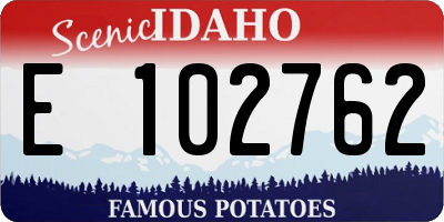 ID license plate E102762