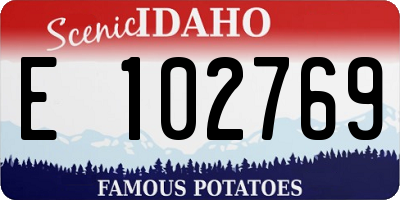 ID license plate E102769