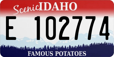 ID license plate E102774