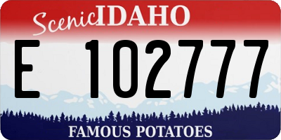 ID license plate E102777