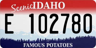 ID license plate E102780