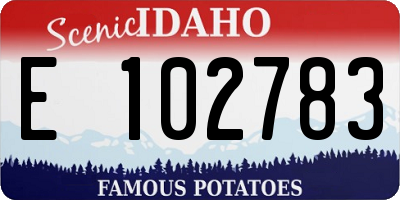 ID license plate E102783