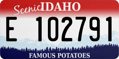 ID license plate E102791