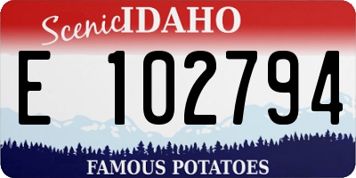 ID license plate E102794
