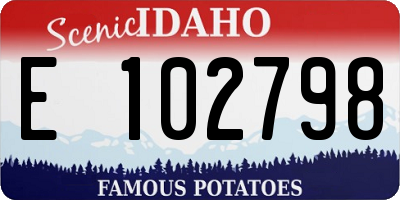 ID license plate E102798