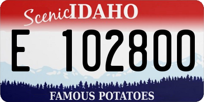 ID license plate E102800