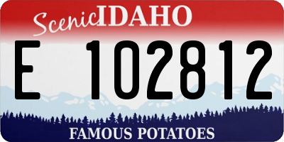 ID license plate E102812