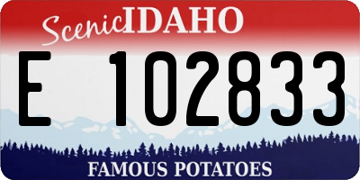 ID license plate E102833