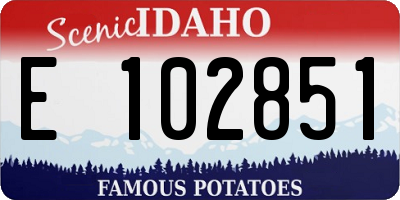 ID license plate E102851