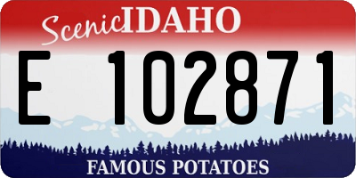 ID license plate E102871