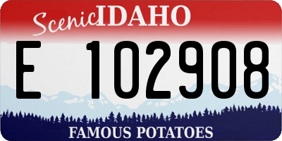 ID license plate E102908