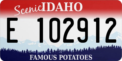 ID license plate E102912