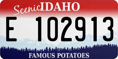 ID license plate E102913