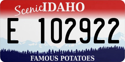 ID license plate E102922