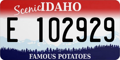 ID license plate E102929