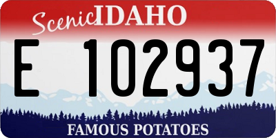 ID license plate E102937