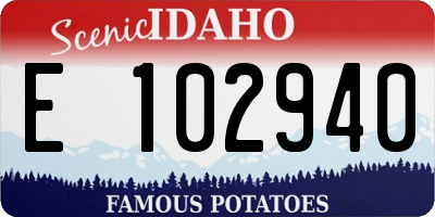 ID license plate E102940