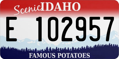 ID license plate E102957