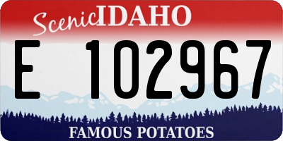 ID license plate E102967