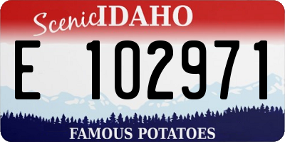 ID license plate E102971