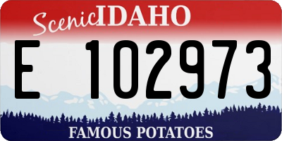 ID license plate E102973
