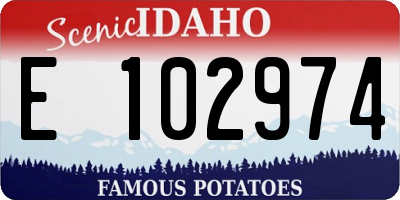 ID license plate E102974