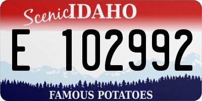 ID license plate E102992